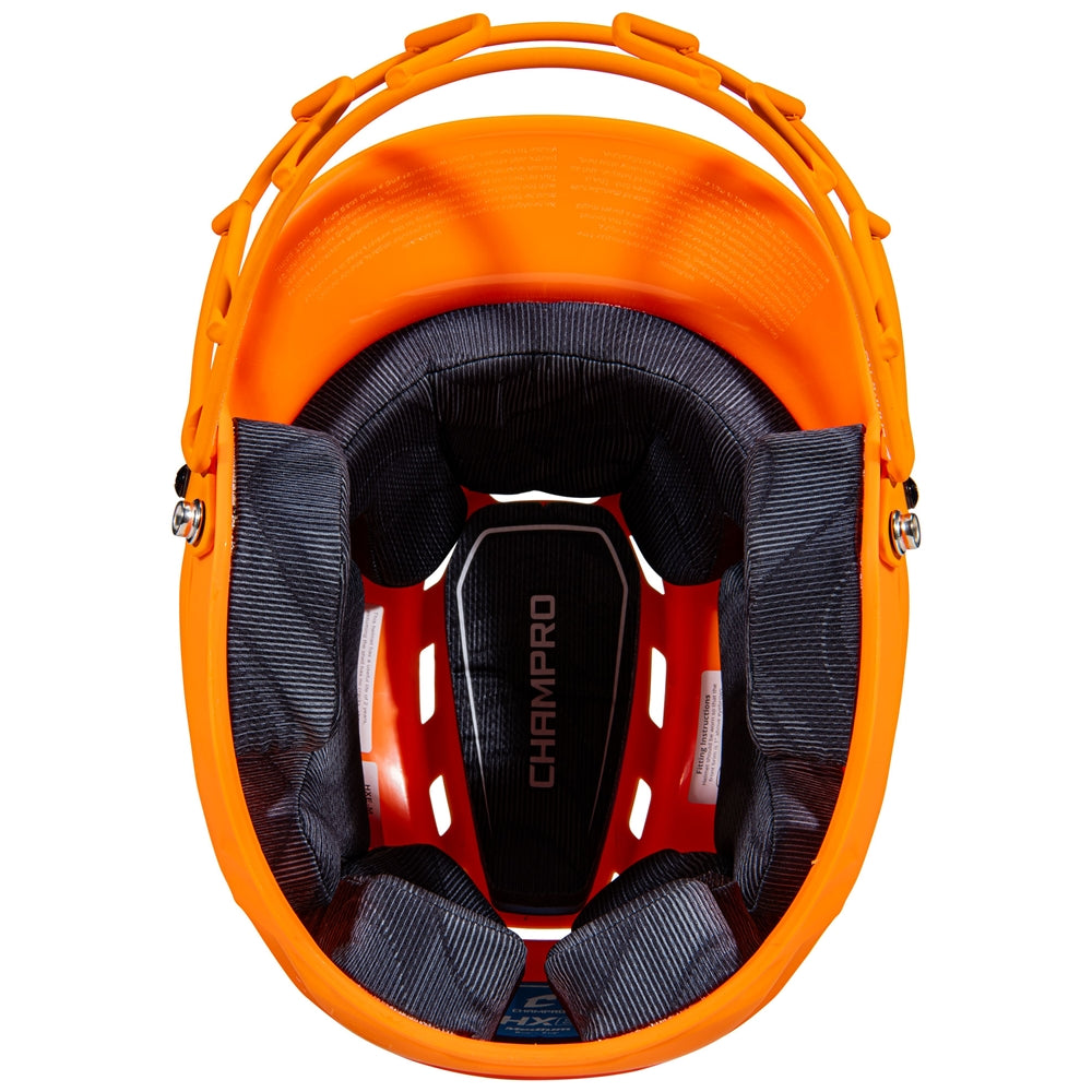 HXE Matte Softball Helmet w/ Facemask - Knoxville Orange, Large