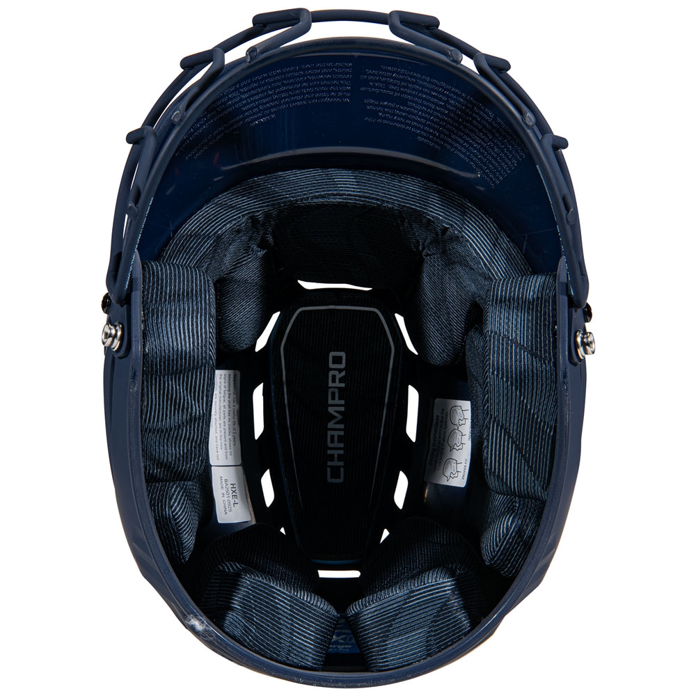 HXE Matte Softball Helmet w/ Facemask - Navy, Large