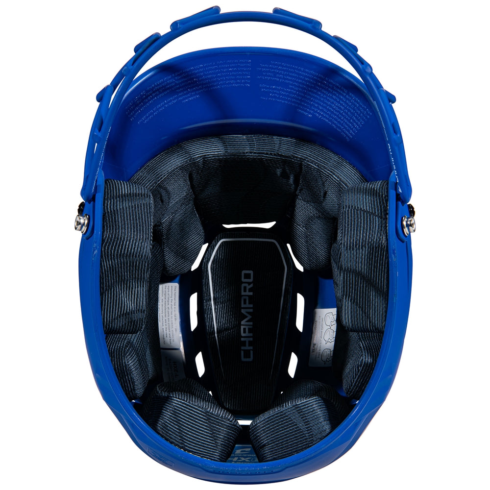 HXE Matte Softball Helmet w/ Facemask - Royal, Large