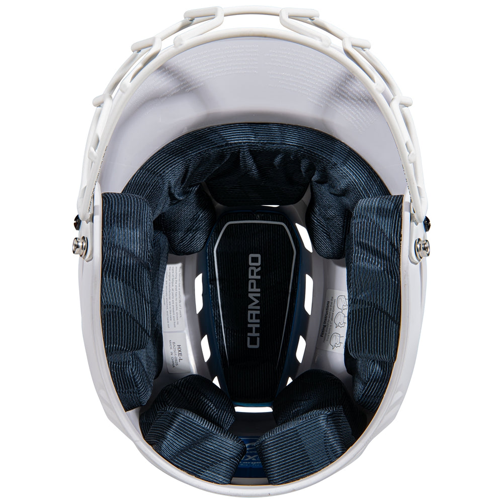 HXE Matte Softball Helmet w/ Facemask - White, Large