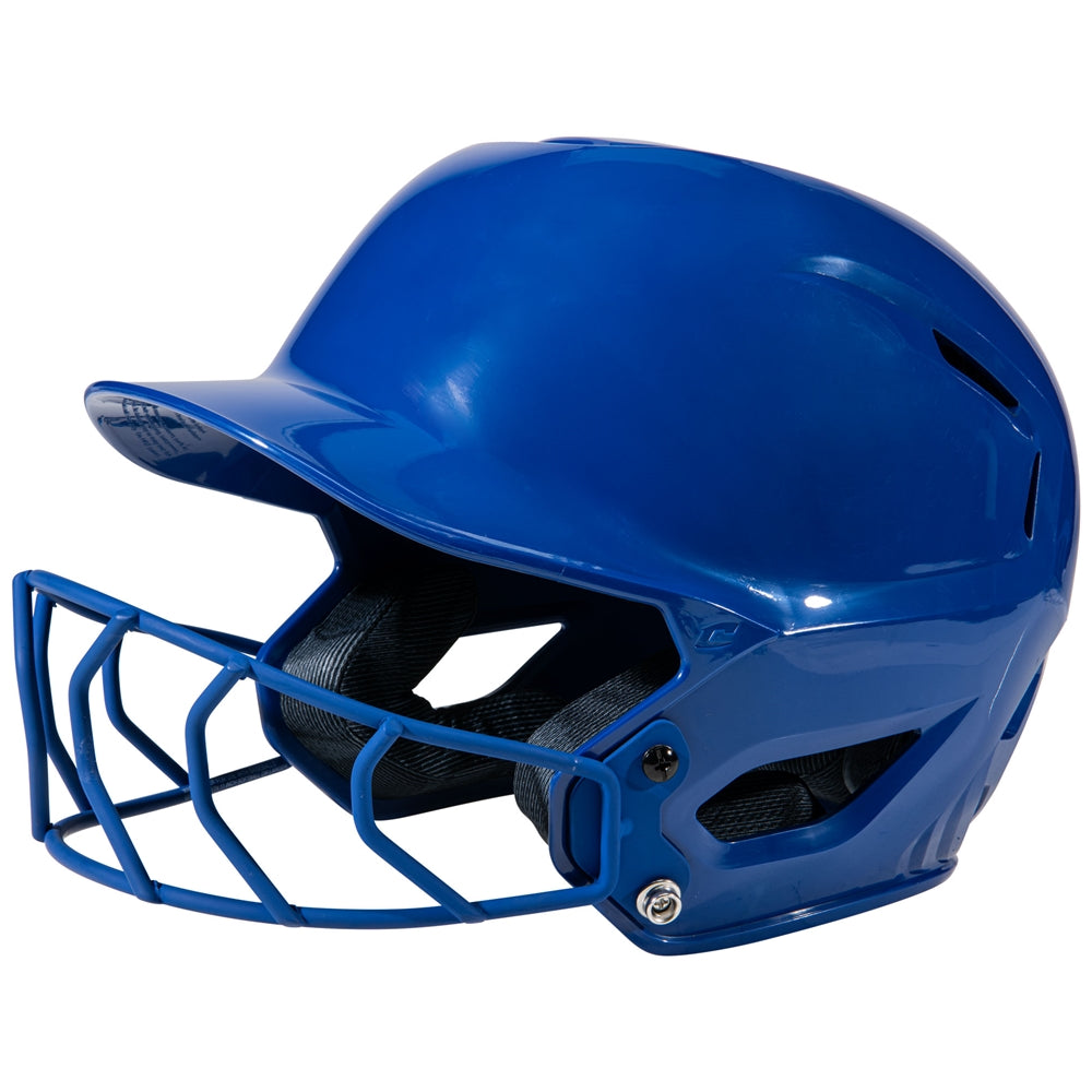 HXE Starter Softball Helmet w/ Facemask - Royal, Medium