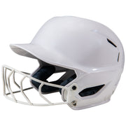 HXE Starter Softball Helmet w/ Facemask - White, Medium