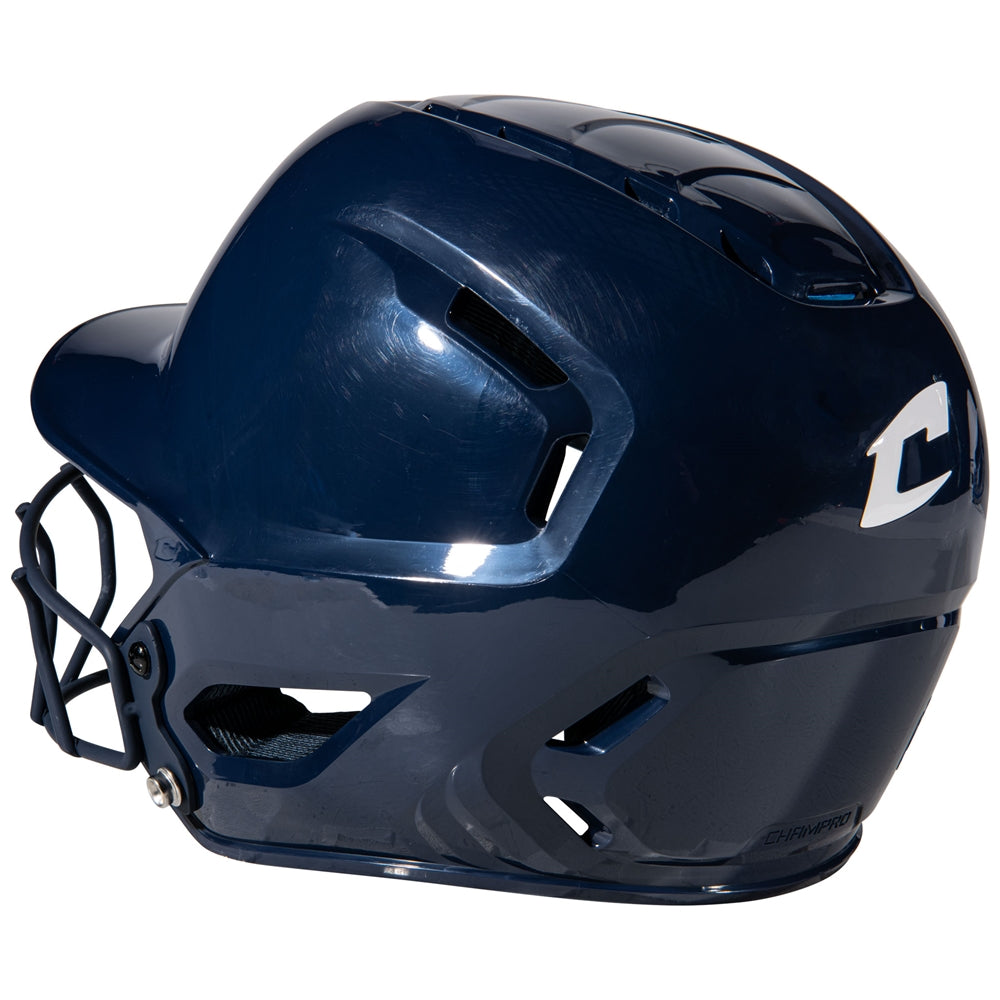 HXE Starter Softball Helmet w/ Facemask - Navy, Medium