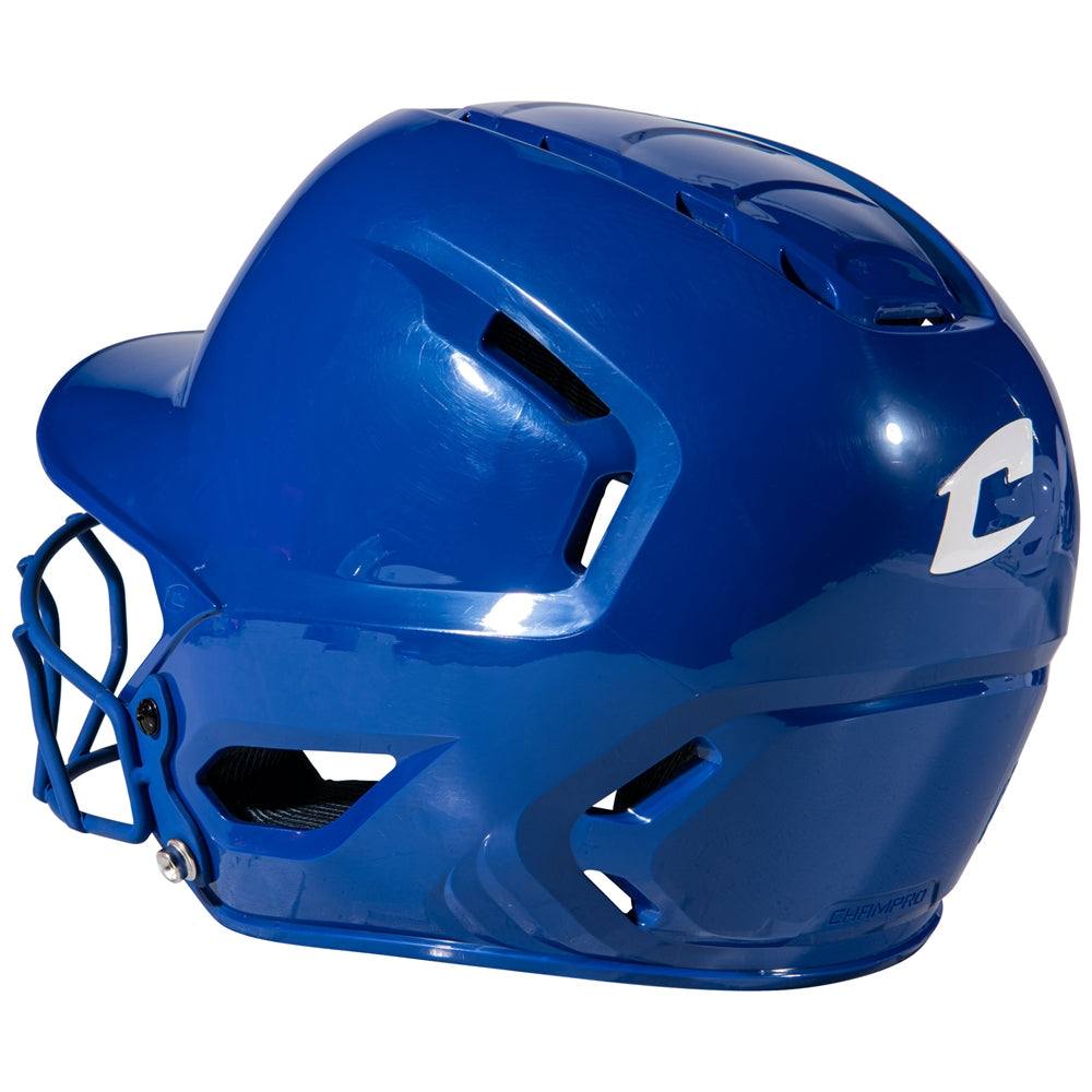 HXE Starter Softball Helmet w/ Facemask - Royal, Medium