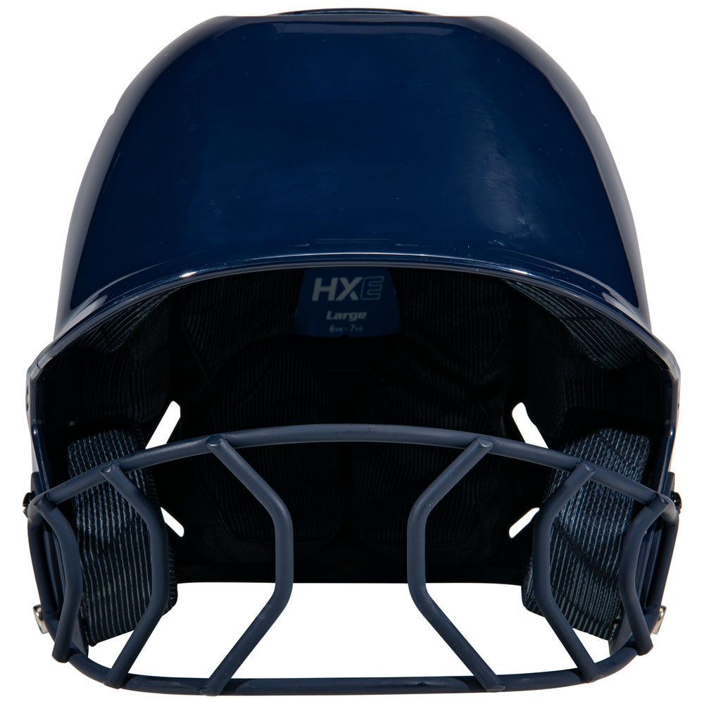 HXE Starter Softball Helmet w/ Facemask - Navy, Large