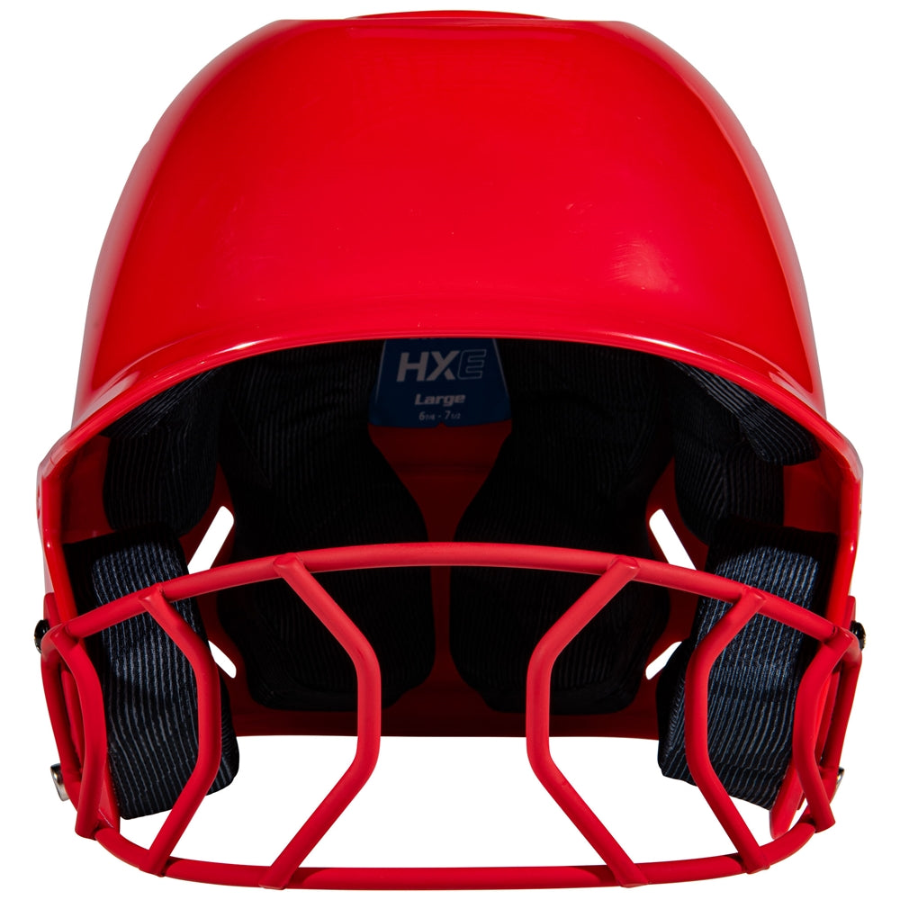HXE Starter Softball Helmet w/ Facemask - Scarlet, Large