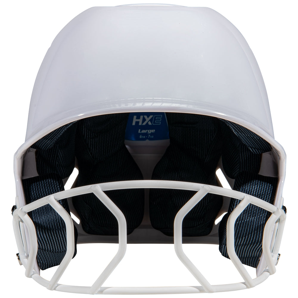 HXE Starter Softball Helmet w/ Facemask - White, Medium