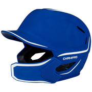 HXE Two-Tone Matte Baseball Helmet w/ Jaw Guard - Royal, Large