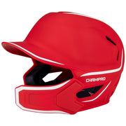 HXE Two-Tone Matte Baseball Helmet w/ Jaw Guard - Scarlet, Medium