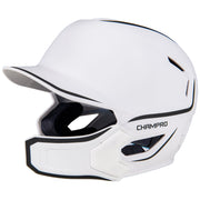 HXE Two-Tone Matte Baseball Helmet w/ Jaw Guard - White, Large