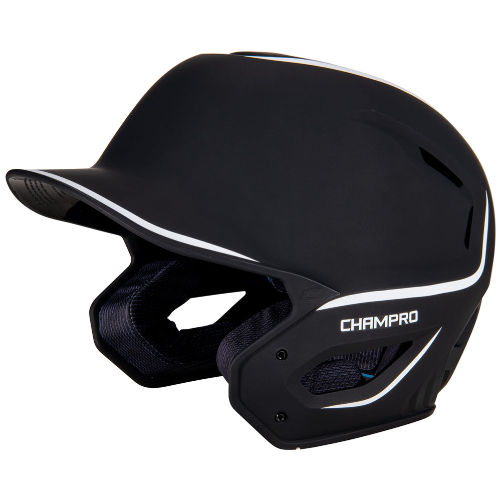 HXE Two-Tone Matte Baseball Helmet - Black, Large