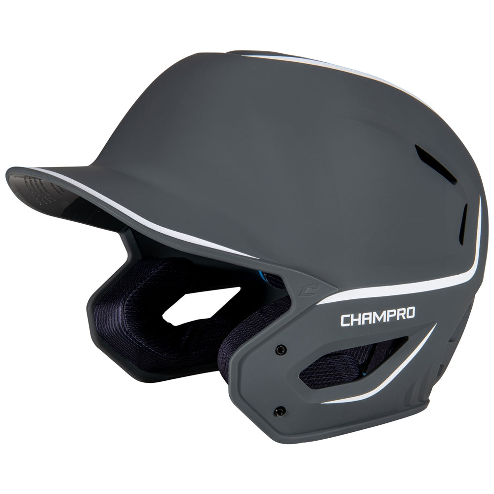 HXE Two-Tone Matte Baseball Helmet - Graphite, Medium