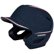 HXE Two-Tone Matte Baseball Helmet - Navy White Scarlet, Medium