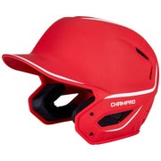 HXE Two-Tone Matte Baseball Helmet - Scarlet, Medium