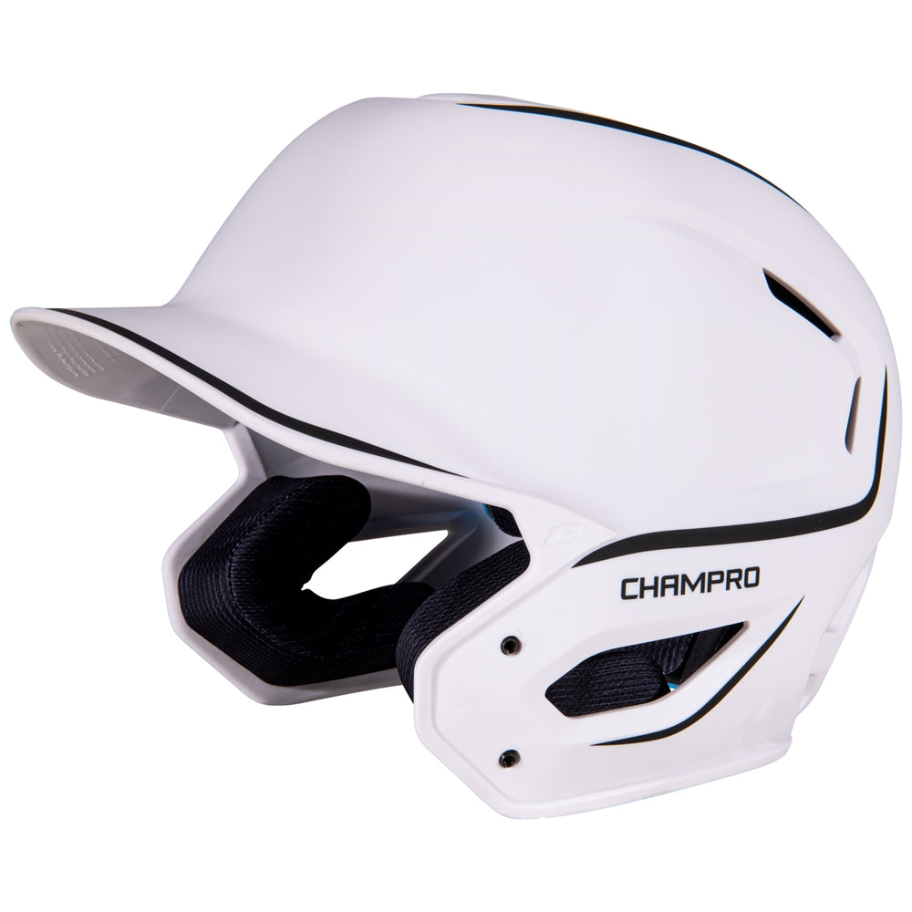 HXE Two-Tone Matte Baseball Helmet - White, Medium