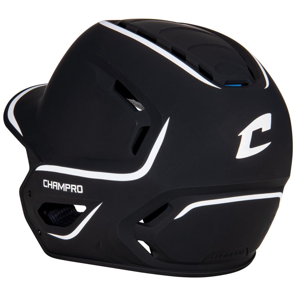 HXE Two-Tone Matte Baseball Helmet - Black, Medium
