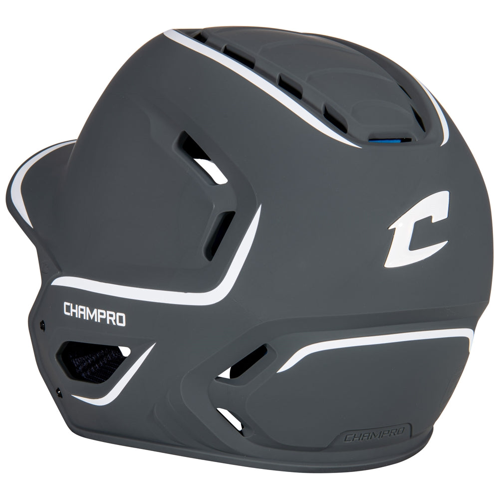 HXE Two-Tone Matte Baseball Helmet - Graphite, Medium