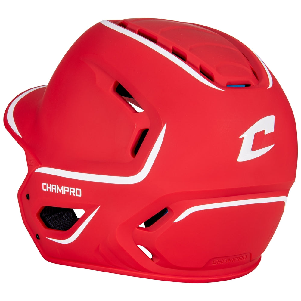 HXE Two-Tone Matte Baseball Helmet - Scarlet, Large