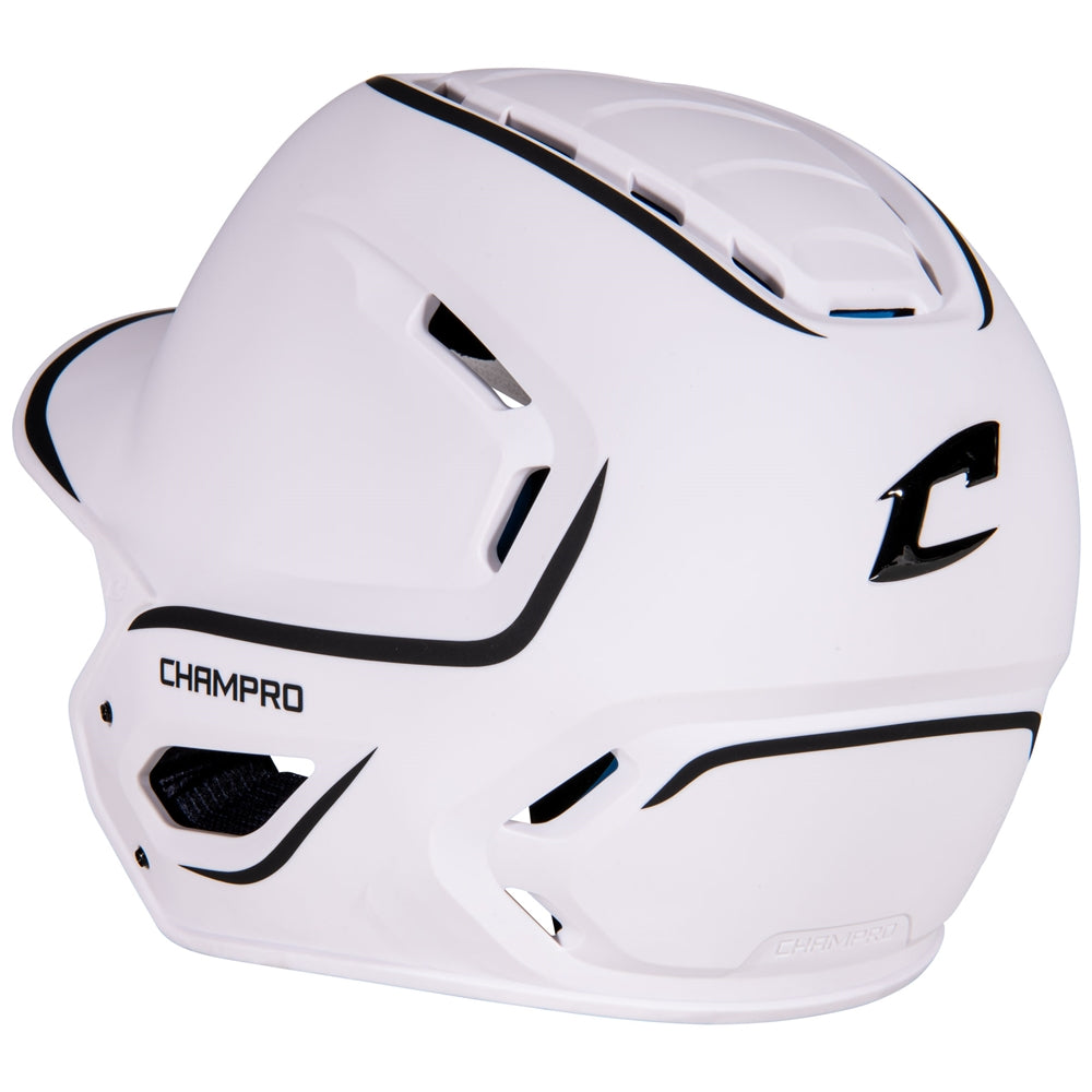 HXE Two-Tone Matte Baseball Helmet - White, Medium