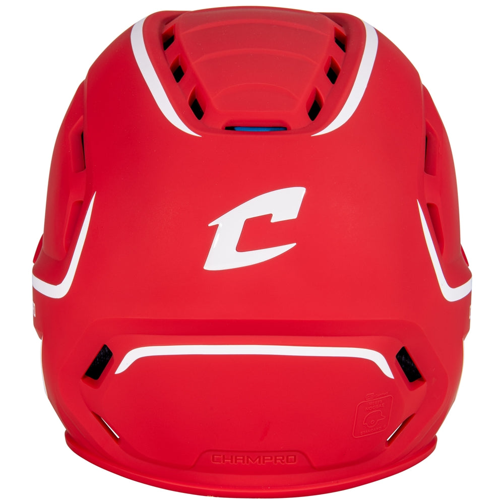 HXE Two-Tone Matte Baseball Helmet - Scarlet, Large