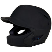 HXE Matte Baseball Helmet w/ Jaw Guard - Black, Medium