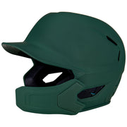 HXE Matte Baseball Helmet w/ Jaw Guard - Forest Green, Large