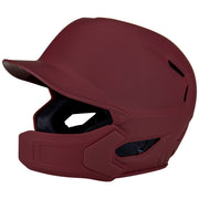 HXE Matte Baseball Helmet w/ Jaw Guard - Maroon, Medium