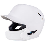 HXE Matte Baseball Helmet w/ Jaw Guard - White, Medium