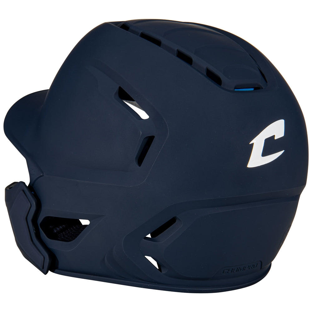 HXE Matte Baseball Helmet w/ Jaw Guard - Navy, Medium