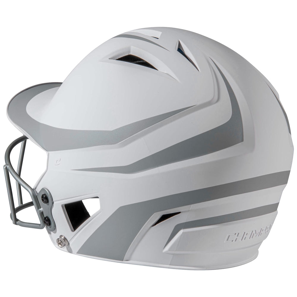HX Rise Legend Batting Helmet w/ Facemask - Silver, Junior