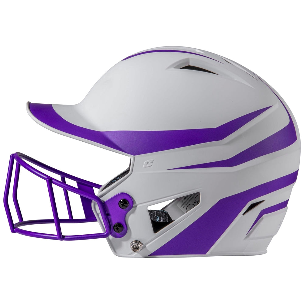 HX Rise Legend Batting Helmet w/ Facemask - Purple, Senior