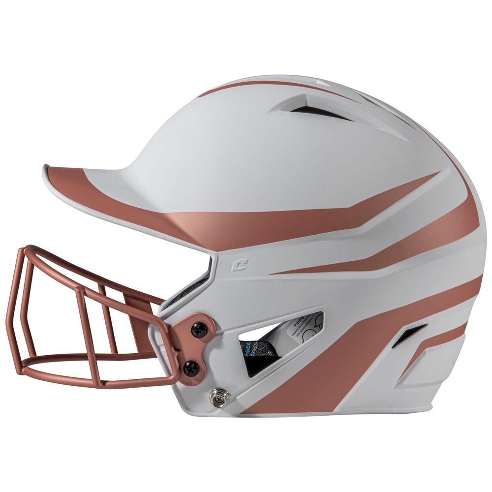 HX Rise Legend Batting Helmet w/ Facemask - Rose Gold, Senior
