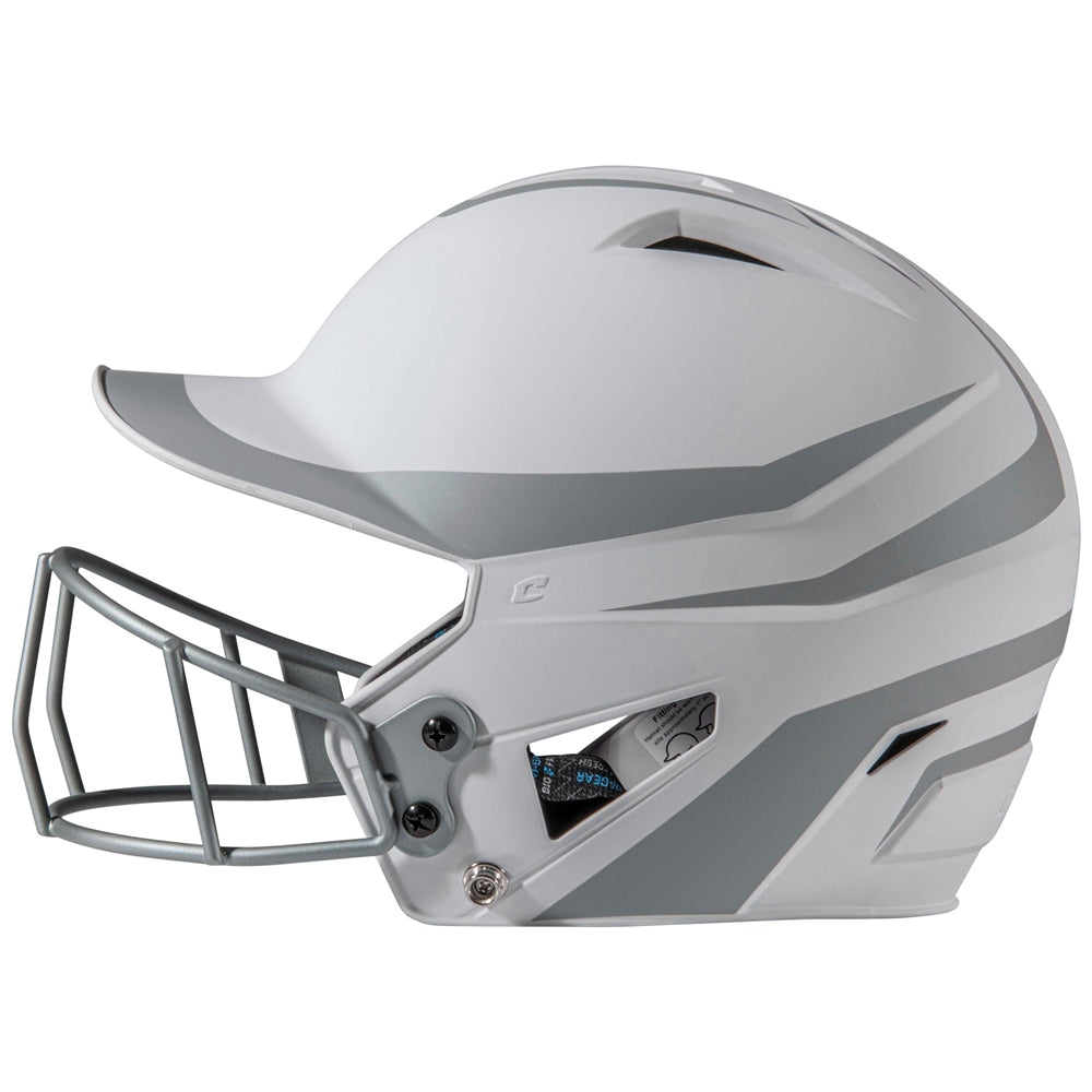 HX Rise Legend Batting Helmet w/ Facemask - Silver, Senior