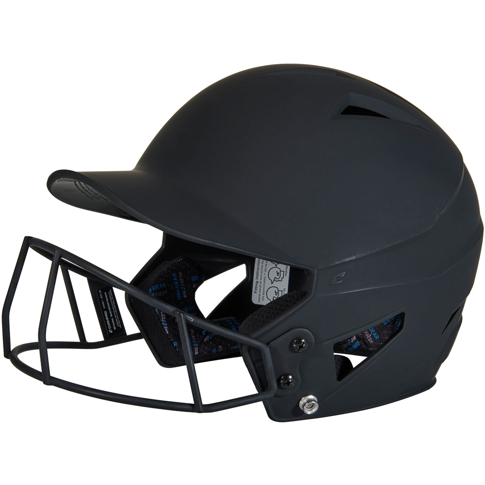 HX Matte Softball Helmet w/Facemask - Black, Senior