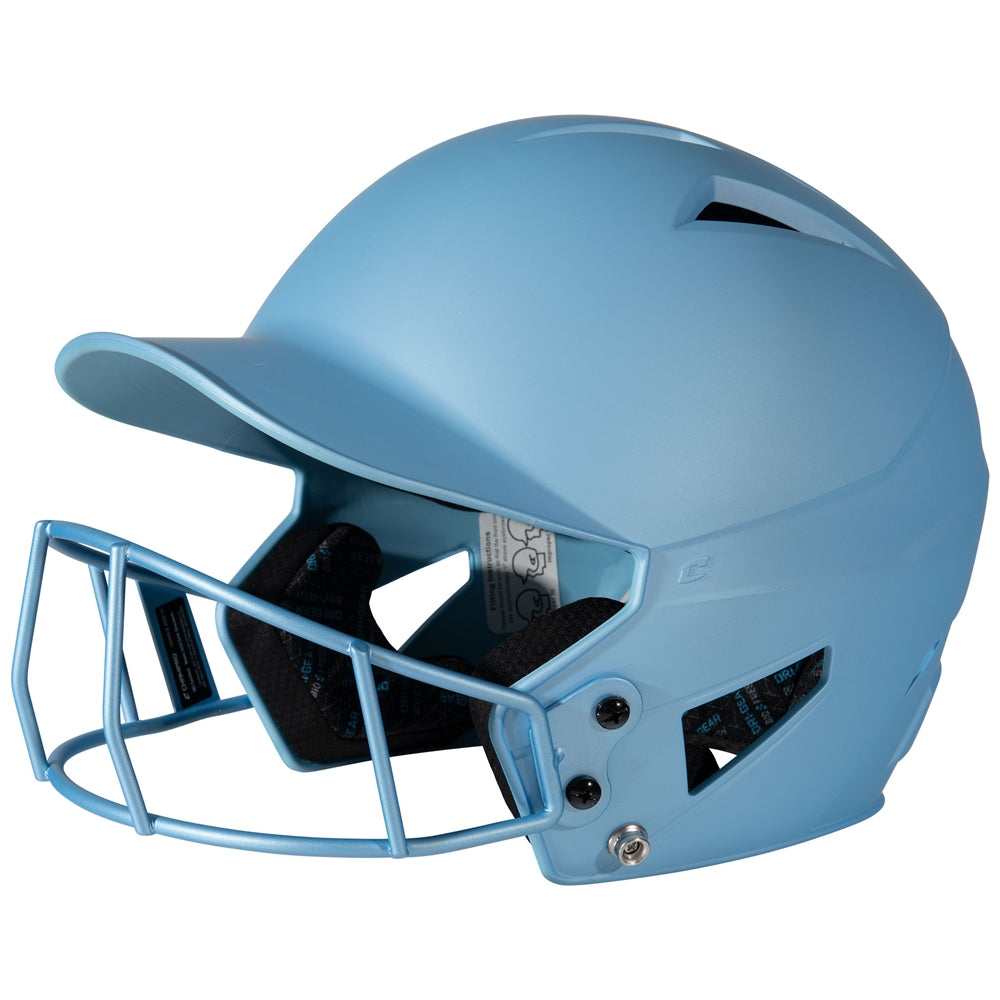 HX Matte Softball Helmet w/ Facemask - Light Blue, Senior