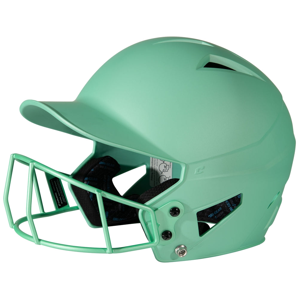 HX Matte Softball Helmet w/Facemask - Mint, Senior