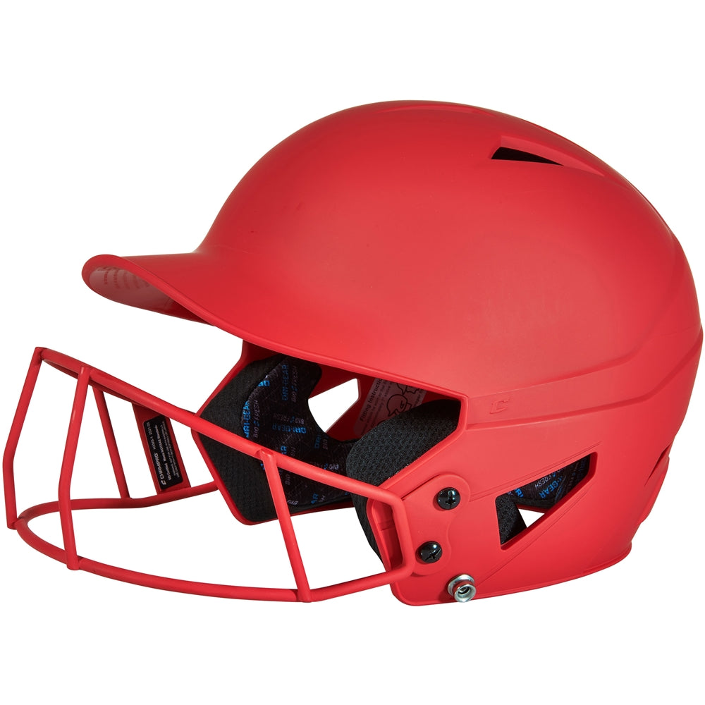 HX Matte Softball Helmet w/Facemask - Scarlet, Senior