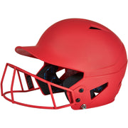 HX Matte Softball Helmet w/Facemask - Scarlet, Senior
