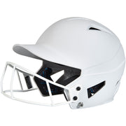 HX Matte Softball Helmet w/Facemask - White, Senior