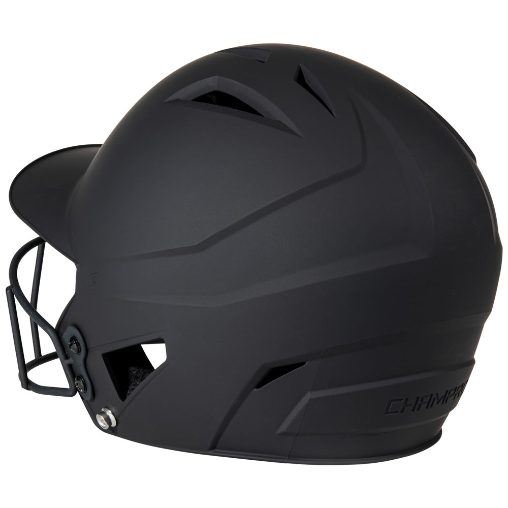 HX Matte Softball Helmet w/Facemask - Black, Junior