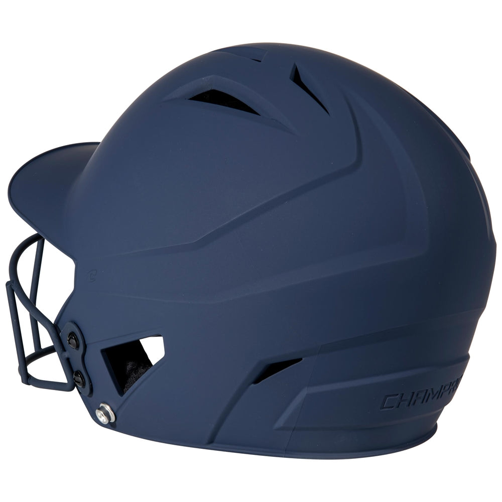 HX Matte Softball Helmet w/Facemask - Navy, Senior