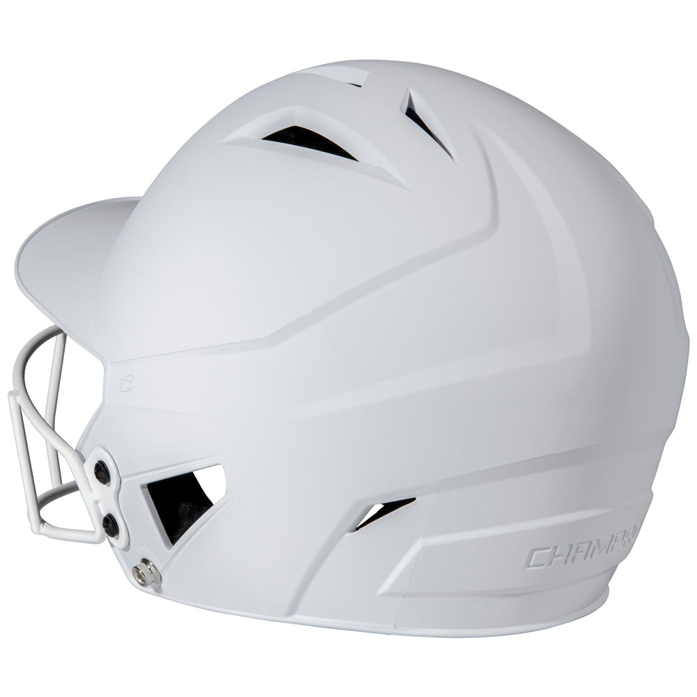 HX Matte Softball Helmet w/Facemask - White, Senior