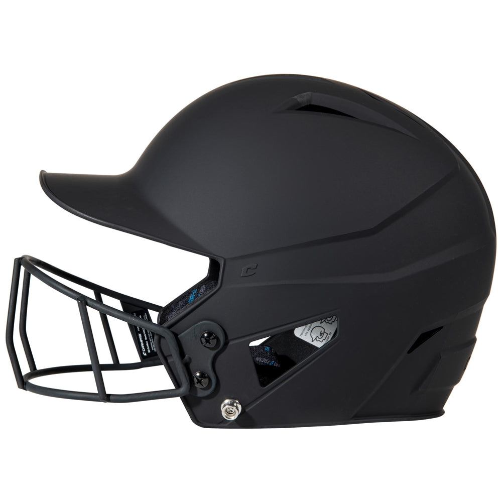 HX Matte Softball Helmet w/Facemask - Black, Junior