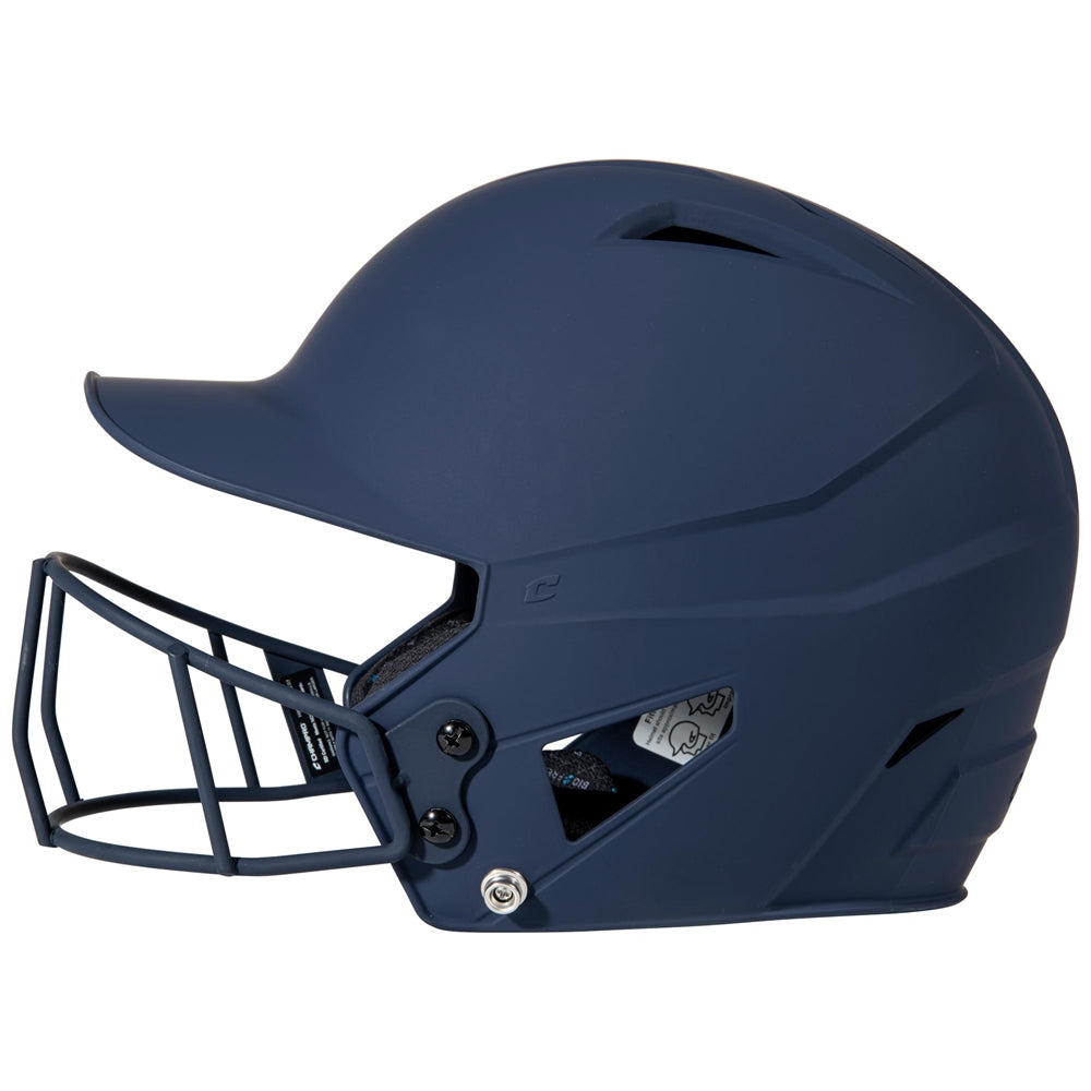HX Matte Softball Helmet w/Facemask - Navy, Senior