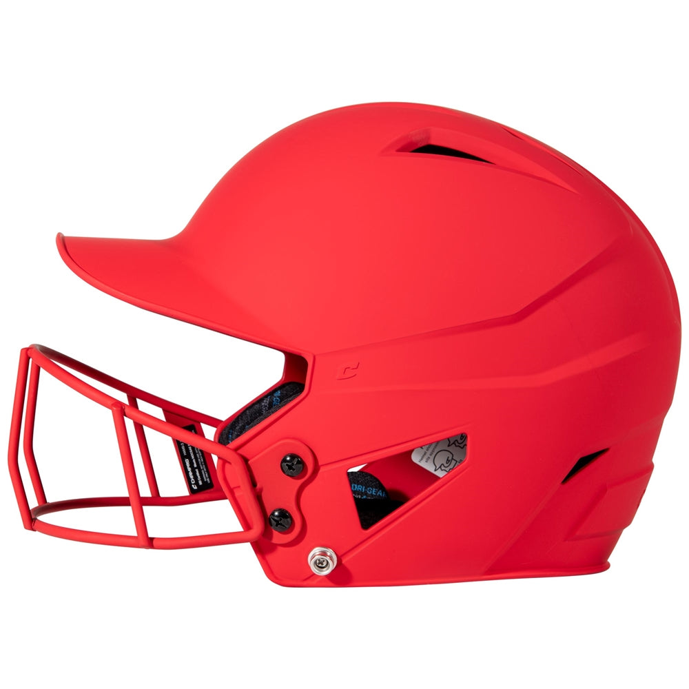 HX Matte Softball Helmet w/Facemask - Scarlet, Senior