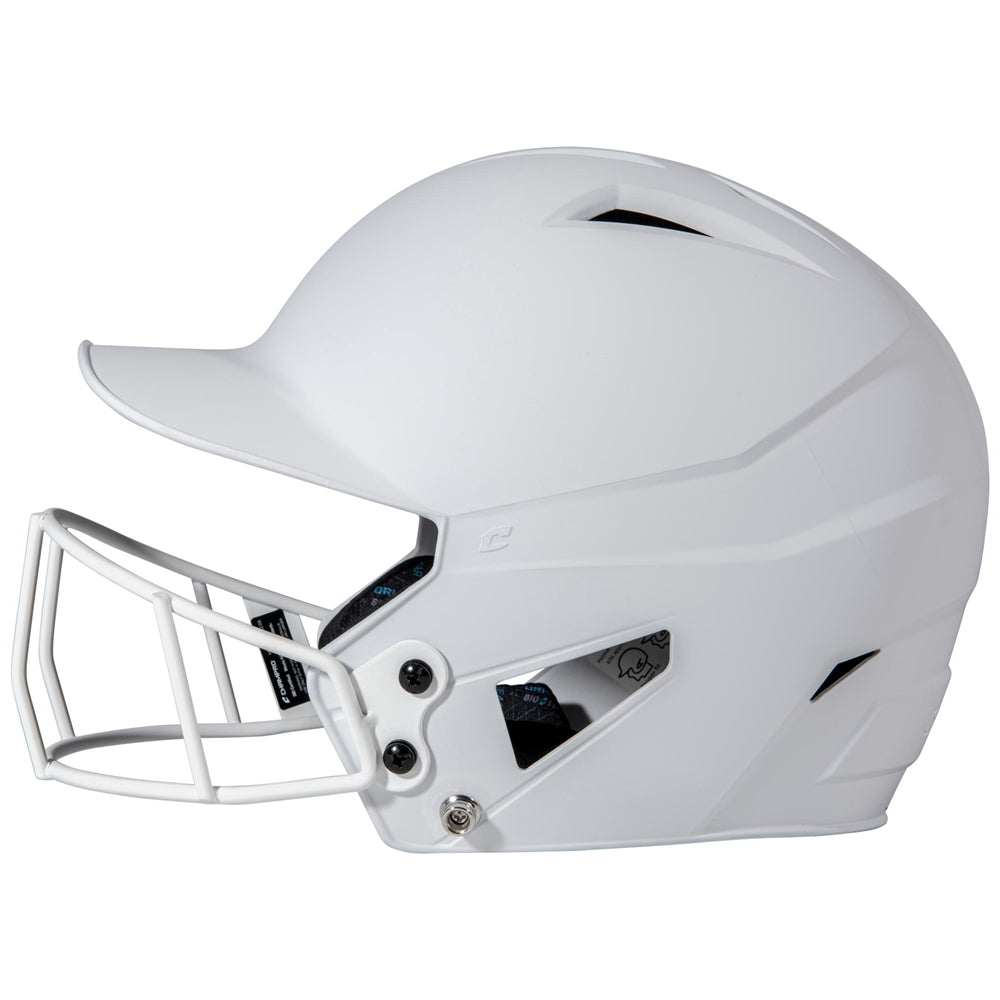 HX Matte Softball Helmet w/Facemask - White, Senior