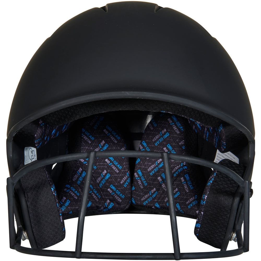 HX Matte Softball Helmet w/Facemask - Black, Junior