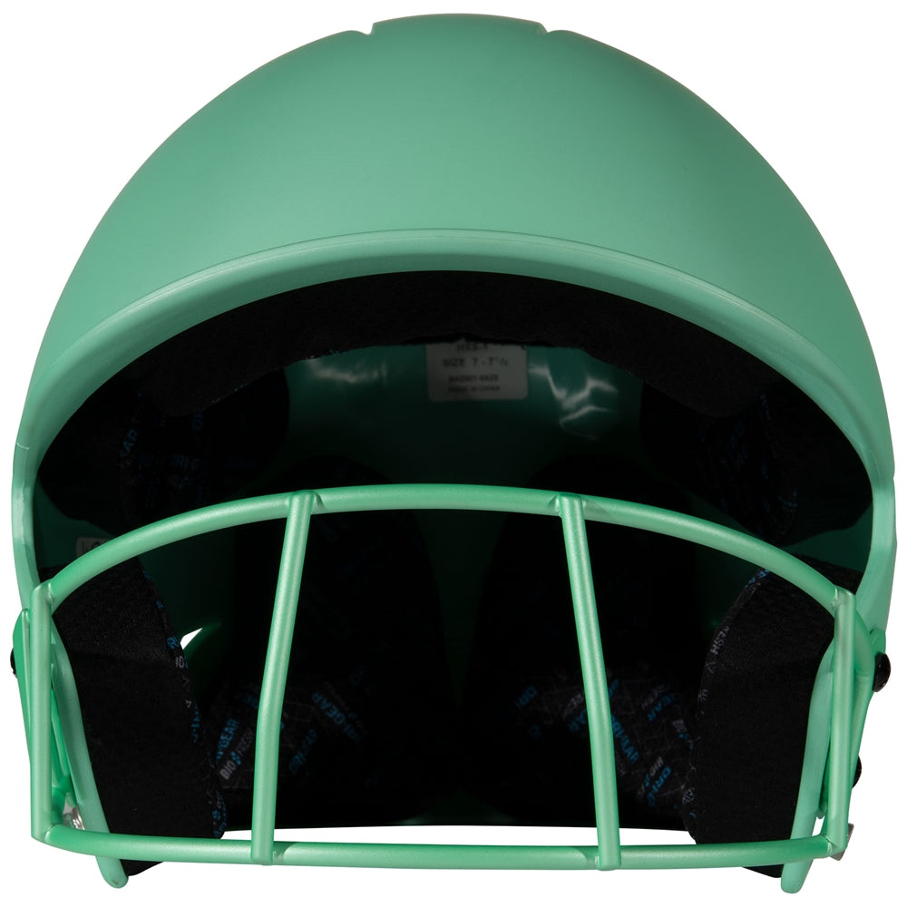 HX Matte Softball Helmet w/Facemask - Mint, Senior
