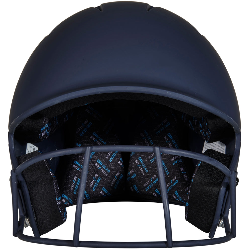 HX Matte Softball Helmet w/Facemask - Navy, Senior
