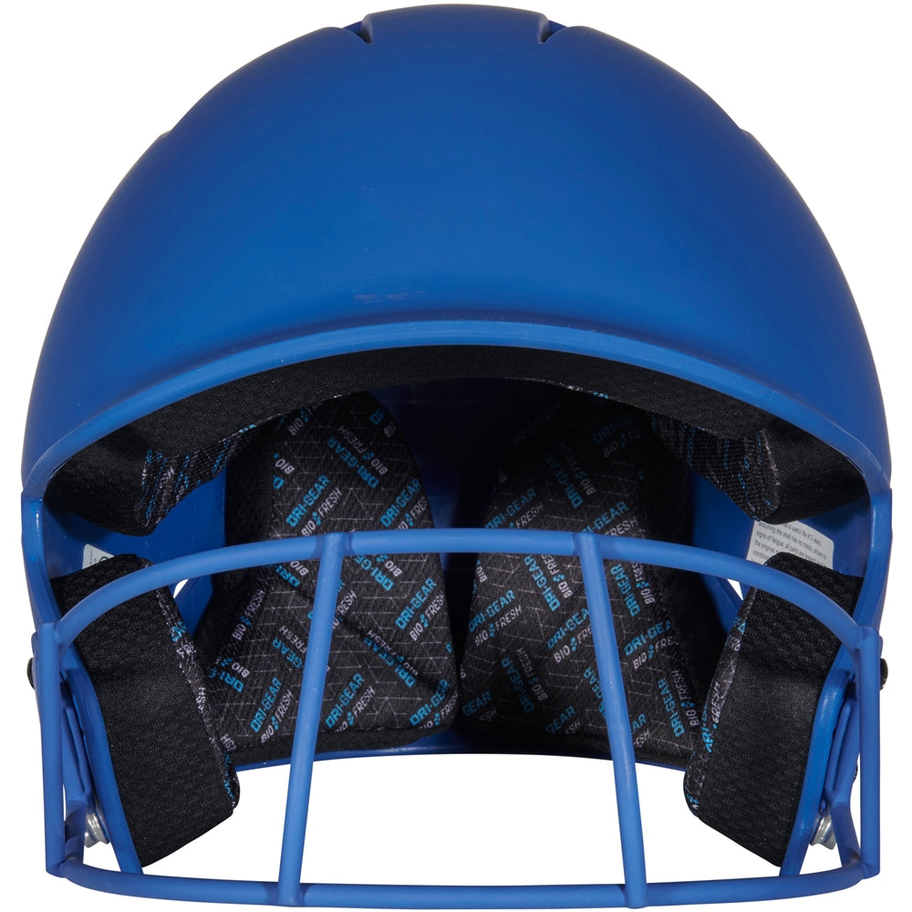 HX Matte Softball Helmet w/Facemask - Royal, Junior